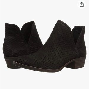 Black, genuine, leather lucky brand ankle boots, size 10